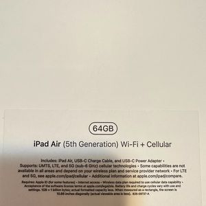 iPad Air 5th gen pink with Wi-Fi and cellular data